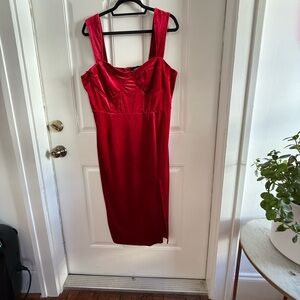 NWT Cider Red Sleeveless Midi Bodycon Dress